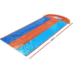 Bestway bw52329 h20go triple lane water slip and slide, 4.88m inflatable garden games with built-in sprinklers, colour