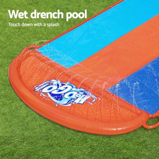 Bestway bw52329 h20go triple lane water slip and slide, 4.88m inflatable garden games with built-in sprinklers, colour Bestway bw52329 h20go triple lane water slip and slide, 4.88m inflatable garden games with built-in sprinklers, colour