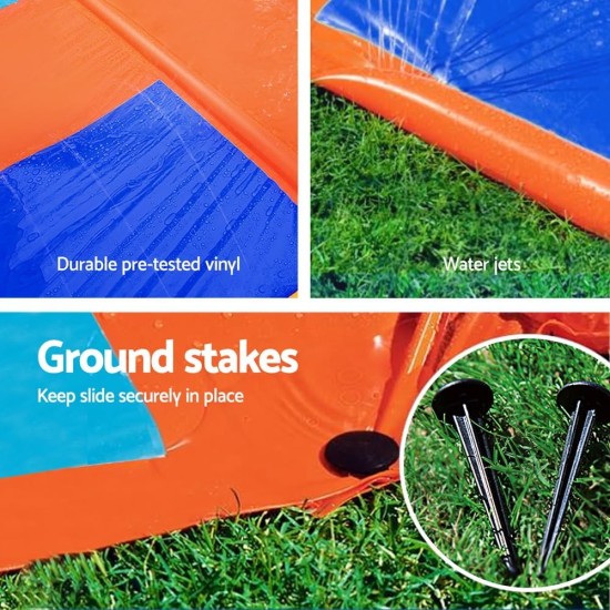 Bestway bw52329 h20go triple lane water slip and slide, 4.88m inflatable garden games with built-in sprinklers, colour Bestway bw52329 h20go triple lane water slip and slide, 4.88m inflatable garden games with built-in sprinklers, colour