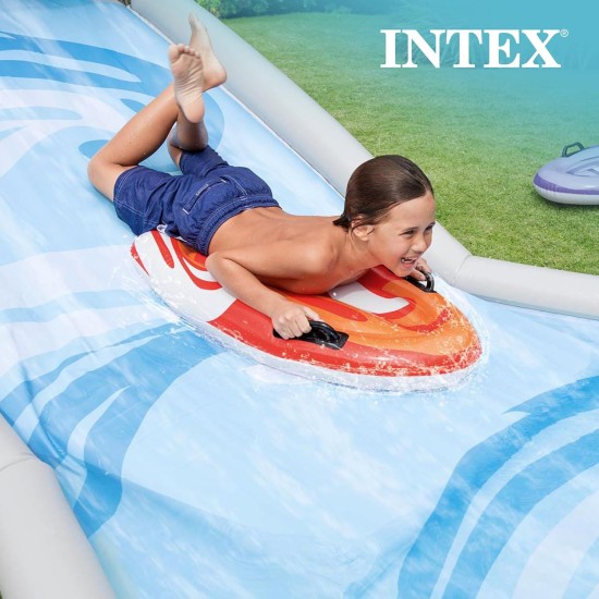 Intex | Inflatable Splash Play Center Shark Water Slide with 2 Surf Riders | Surf 'N Slide Kids 15' Long | 57159EP | 460*168*157 cm | Multi-colored Intex | Inflatable Splash Play Center Shark Water Slide with 2 Surf Riders | Surf 'N Slide Kids 15' Long | 57159EP | 460*168*157 cm | Multi-colored