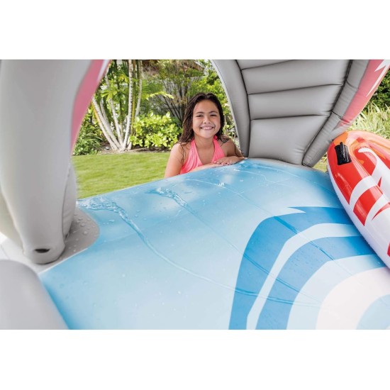 Intex | Inflatable Splash Play Center Shark Water Slide with 2 Surf Riders | Surf 'N Slide Kids 15' Long | 57159EP | 460*168*157 cm | Multi-colored Intex | Inflatable Splash Play Center Shark Water Slide with 2 Surf Riders | Surf 'N Slide Kids 15' Long | 57159EP | 460*168*157 cm | Multi-colored