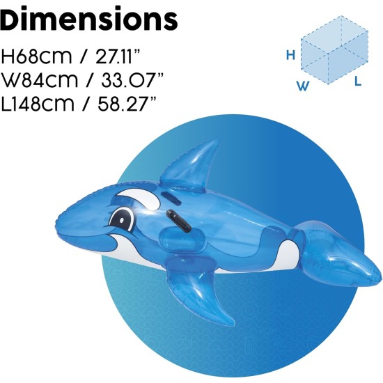 Bestway transparent whale rider - 62in x 37in, 1.57m x 94cm Bestway transparent whale rider - 62in x 37in, 1.57m x 94cm