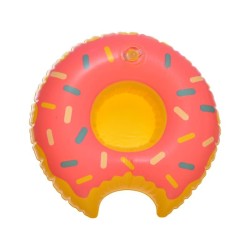 Donut Design Swimming Pool Inflatable Float For Drinks 22 CM - Multi Color