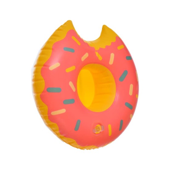 Donut Design Swimming Pool Inflatable Float For Drinks 22 CM - Multi Color