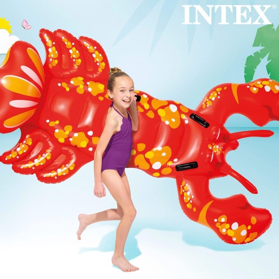 Intex twin baby swim pool funny floats toys inflatable lobster ride on-Size 84" x 54" - ‎57528NP