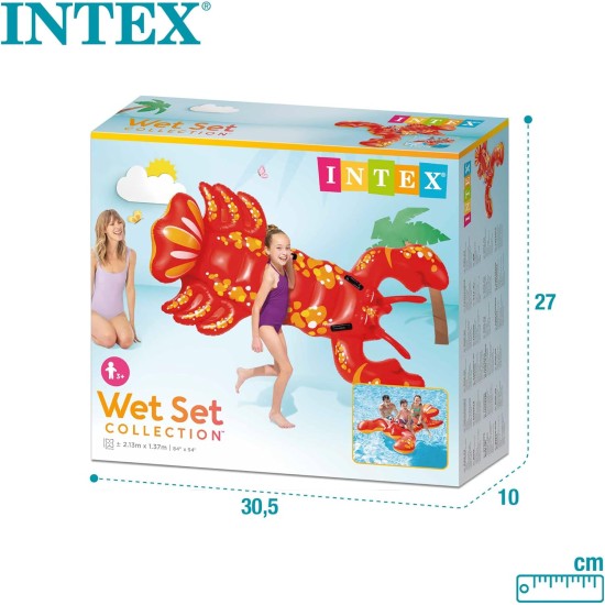 Intex twin baby swim pool funny floats toys inflatable lobster ride on-Size 84" x 54" - ‎57528NP