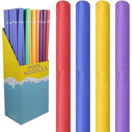 LND Gifts - Set of 6 Pool Noodles, Foam Swimming Noodle Float for Children and Adults, Strong and Flexible Swimming aid Essential for Confidence in the Pool