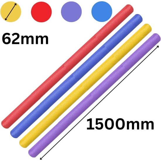 LND Gifts - Set of 6 Pool Noodles, Foam Swimming Noodle Float for Children and Adults, Strong and Flexible Swimming aid Essential for Confidence in the Pool