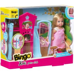 Bingo Koki Doll with Pets Club, 9 Pieces - Multi Color