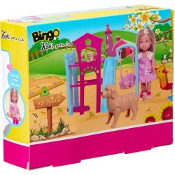 Bingo Koki Doll with Pets Club, 9 Pieces - Multi Color