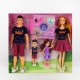 Family Dolls Travel Set Toy, For Girls, With 4 Dolls and Accessories, Multicolor Family Dolls Travel Set Toy, For Girls, With 4 Dolls and Accessories, Multicolor