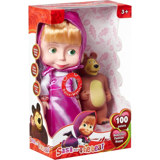 Generic Masha Doll with bear - 15 cm
