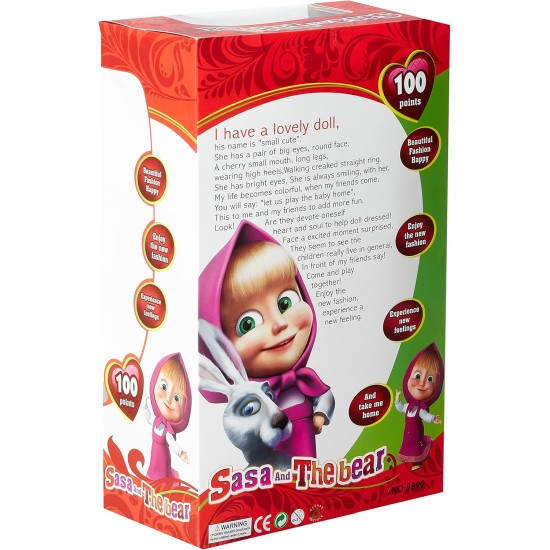 Generic Masha Doll with bear - 15 cm