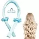 Heatless Curling Rod Headband No Heat Hair Curlers for Long Hair Silk Curls Headband with Hair Clips and Scrunchie Soft Rubber Hair Rollers for Sleeping in Overnight For Women Tik Tok (Blue)