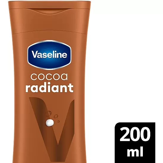 Vaseline Lotion intensive care cocoa radiant made with 100% pure cocoa butter for a natural glow 200ML