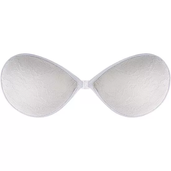 fashion mania Adhesive Bra Strapless Sticky Invisible Push up Silicone Bra for Backless Dress with Nipple Covers Nude