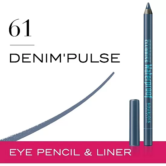 Bourjois Contour Clubbing Waterproof Pencil & Liner, 54 Ultra Black, 1.2g