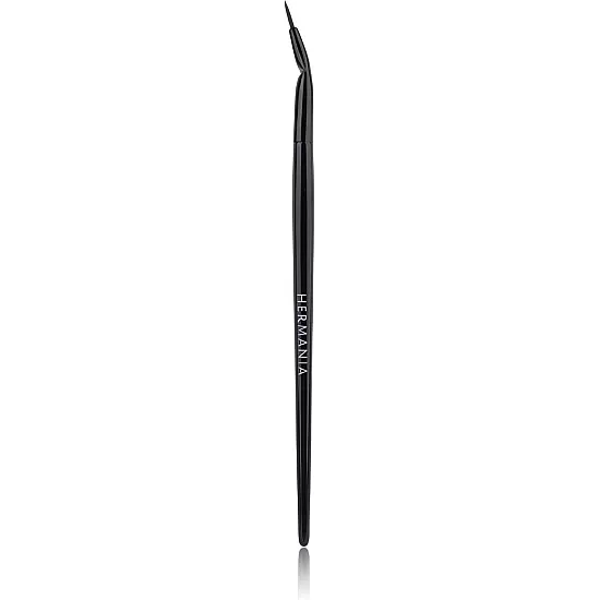 Hermania Bent Thin Eyeliner Brush with Cover for Gel Eyeliners Cat Eyes Wing Liner Precise Detail Makeup Brush Tool (E30)