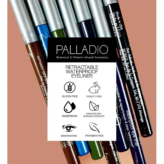 Palladio Waterproof Retractable Eyeliner - Pure Black