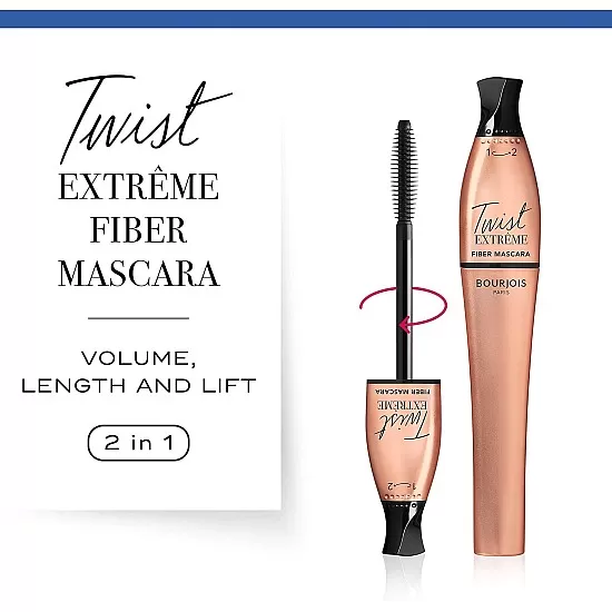 Bourjois twist extreme fiber mascara 24 black 8 ml - 0.27 fl oz