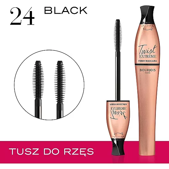 Bourjois twist extreme fiber mascara 24 black 8 ml - 0.27 fl oz