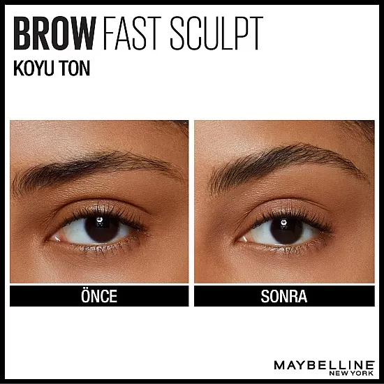 Maybelline New York Maybelline express brow fast sculpt eyebrow gel, shapes and colours eyebrows, all day hold mascara, 04 medium brown, 2.8 ml