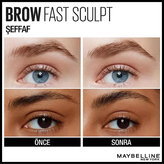 Maybelline New York Maybelline express brow fast sculpt eyebrow gel, shapes and colours eyebrows, all day hold mascara, 04 medium brown, 2.8 ml