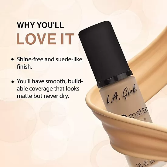 L.A. Girl pro mattte hight definition long wear matte foundation 30ml, bisque, glm672