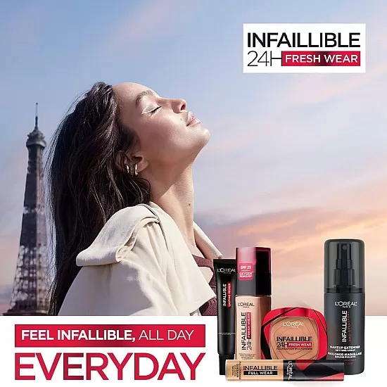 L’Oréal Paris Infallible 24H Fresh Wear Foundation In A Powder, Full Coverage, Fresh Matte Finish, Waterproof - 200 Golden Sand