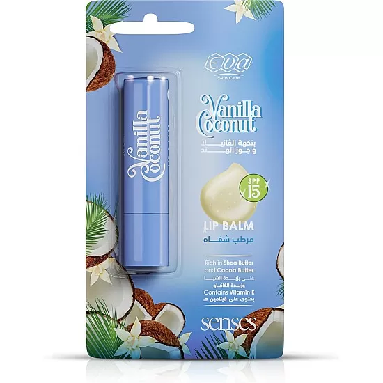 Eva Skin Care Senses Lip Balm - Vanilla Coconut 4gm