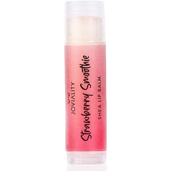 Joviality Natural Shea Lip Balm - Strawberry Smoothie - Moisturizing Lip Care with Shea Butter and Coconut Oil, Heals Dry and Cracked Lips