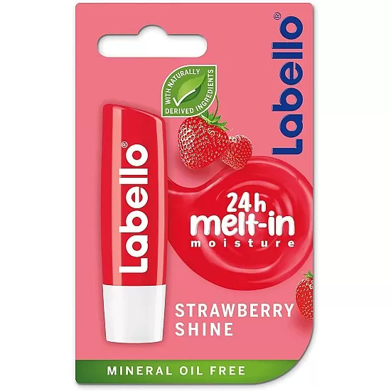 LABELLO Lip Balm, Moisturising Lip Care, Strawberry Shine, 4.8g