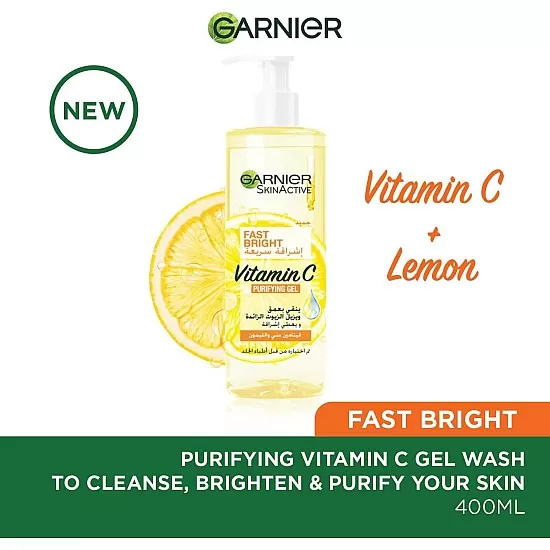 Garnier Fast Bright Vitamin C Purifying Gel Wash – 400ml Skin Care