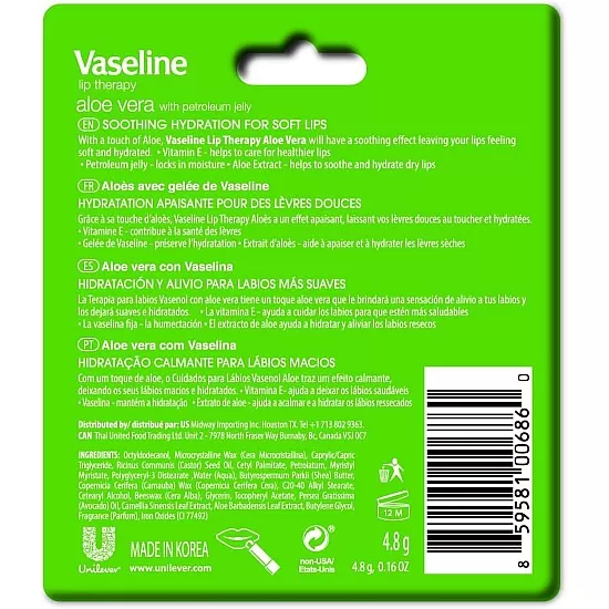 Vaseline Lip Therapy Aloe Vera Lip Care Stick 4.8g