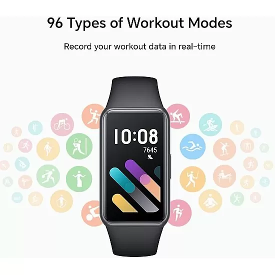 Honor Band 7, Smart Watch Fitness Tracker, 14 Days Battery Life, 1.47 inch AMOLED Screen, Heart Rate Monitor, Sleep Monitor, All Day Blood Oxygen Tracker, 96 Workout Modes, Black Meteorite