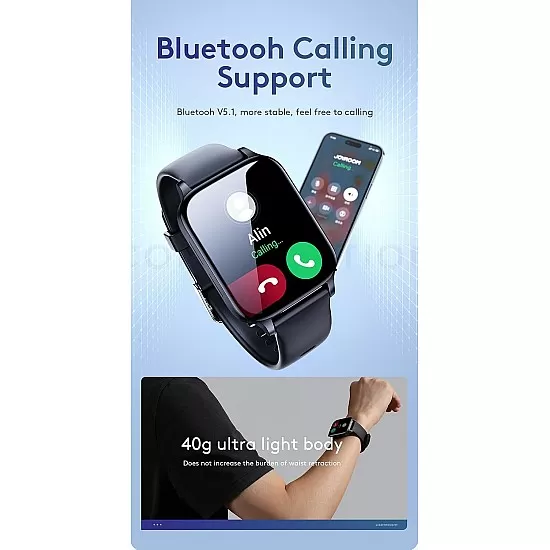 Joyroom Jr-FT6 Fit-Life Series Bluetooth Call Smart Watch (Make/Answer Call), Screen Resolution: 320 * 385 And Capacitive Touch Control - Gray