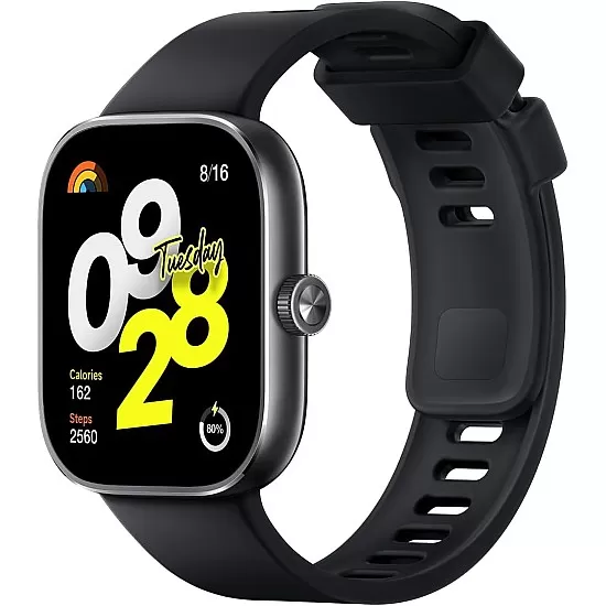 Xiaomi Redmi Watch 4 Smartwatch with 1.97" AMOLED display with 390 x 450 pixels and 60Hz, up to 20 days battery life, HyperOS, heart rate and blood oxygen measurements - Obsidian Black