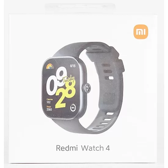 Xiaomi Redmi Watch 4 Smartwatch with 1.97" AMOLED display with 390 x 450 pixels and 60Hz, up to 20 days battery life, HyperOS, heart rate and blood oxygen measurements - Obsidian Black