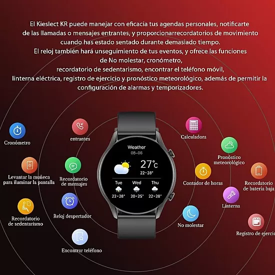 Kieslect YFT2060EU Kr2 Calling Smart Watch Black