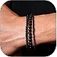 Poxtex 3Pcs Mens Bracelet Black Onyx Beaded Bracelet Set Handmade Elastic Stretch Beaded Bracelets For Men Natural Stone Healing Beads Bracelet Men Jewelry Gift For Unisex Adult Men Women