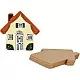 Country Love Crafts Flat House Wooden Craft Blank, Light Brown
