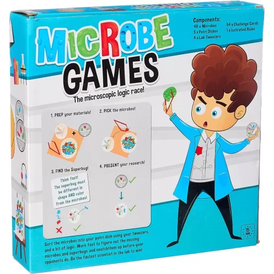 Plastic Microbe Game Contain 49 Microbes And 4 Lab Tweezers - Multi Color