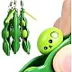 Imagitek fidget toy, squeeze-a-bean soybean stress relieving playful charms extrusion edamame pea keychain for mobile phones and keys - green