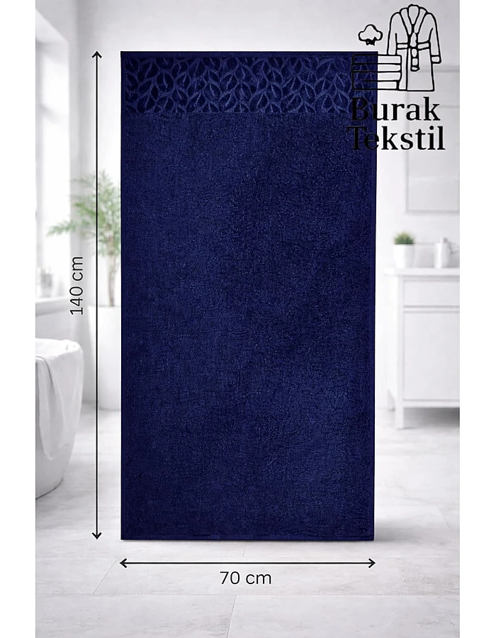 Burak Soft Linen Luxury 1 Piece, Bath Towels (140 x 70 cm), 100% Cotton Towels. (Navy Blue, 140 * 70 CM)