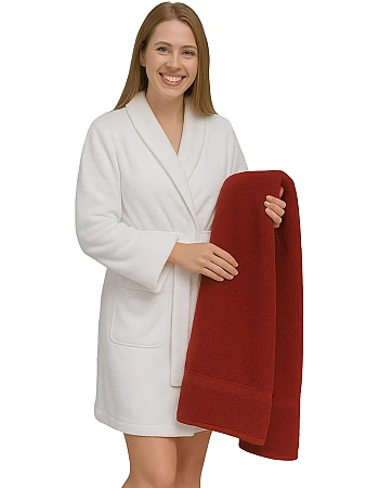 Burak Tekstil 1-Piece Towel, 100% Cotton, Bath Towel (140x70 cm), Ultra Soft, Highly Absorbent (Barn Red, Bath Towel 140 * 70 cm)