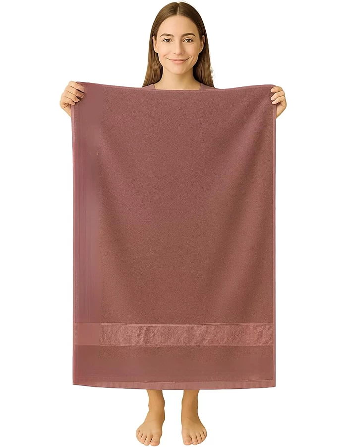 Burak Tekstil 1-Piece Towel, 100% Cotton, Bath Towel (140x70 cm), Ultra Soft, Highly Absorbent (Beige, Bath Towel 140 * 70 cm)