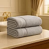 Burak Tekstil 2-Pieces Towel, 100% Cotton, Hand Towel 100 * 50 cm (Off-White, Hand Towel (100 * 50 cm))
