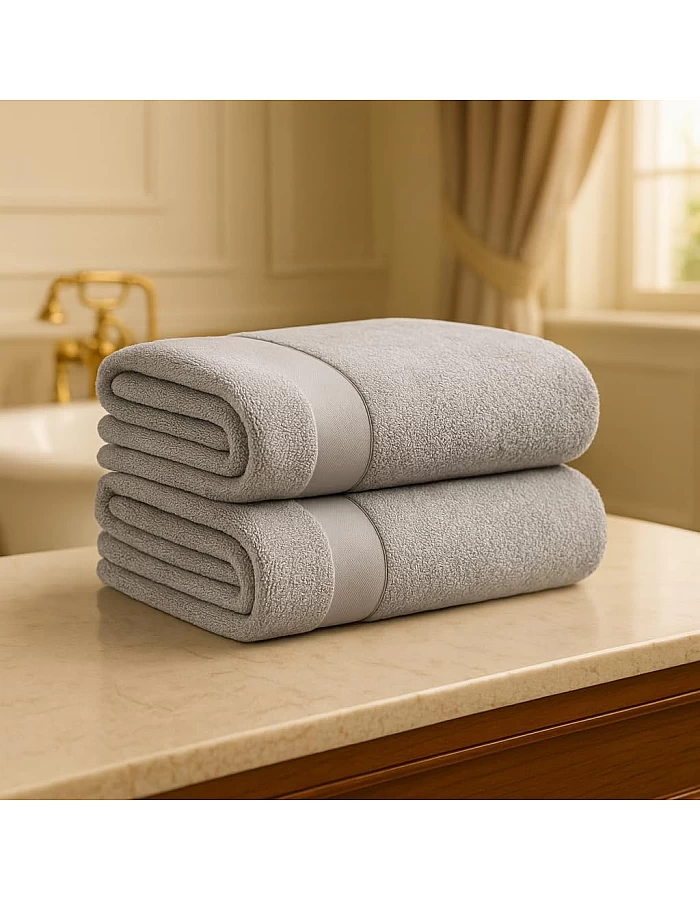 Burak Tekstil 2-Pieces Towel, 100% Cotton, Hand Towel 100 * 50 cm (Off-White, Hand Towel (100 * 50 cm))