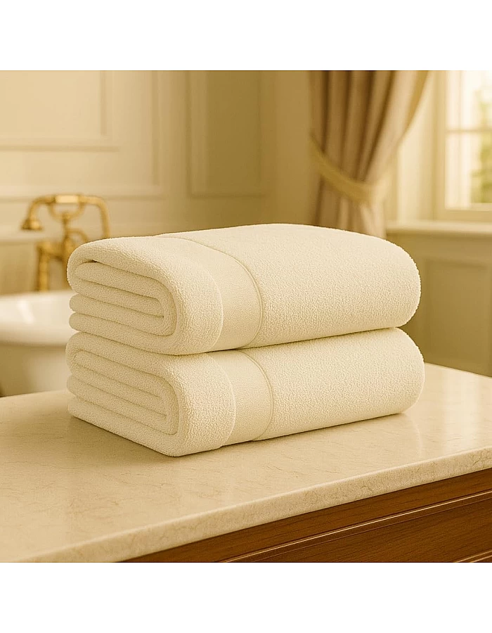 Burak Tekstil 2-Pieces Towel, 100% Cotton, Hand Towel 100 * 50 cm (Purple, Hand Towel (100 * 50 cm))