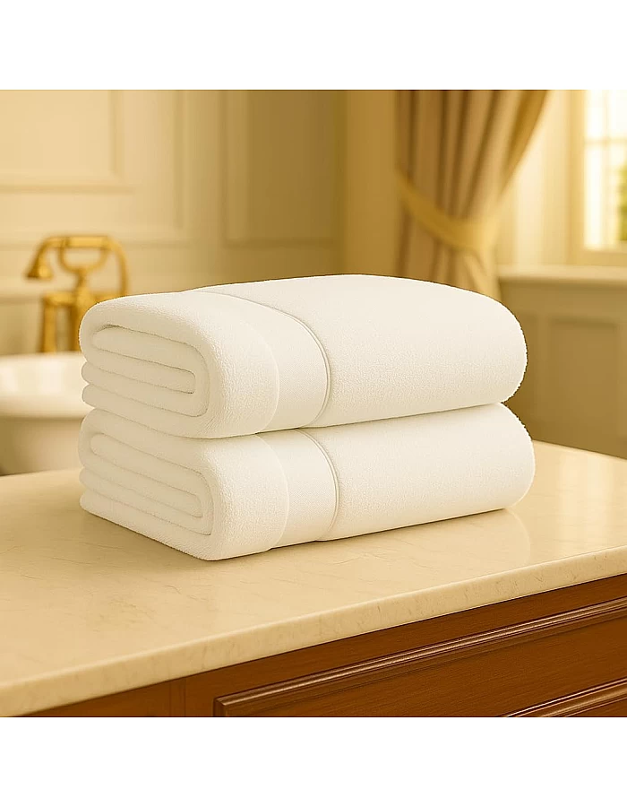 Burak Tekstil 2-Pieces Towel, 100% Cotton, Hand Towel 100 * 50 cm (Purple, Hand Towel (100 * 50 cm))